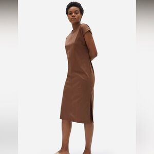 Everlane luxe cotton side-slit tee dress (L)